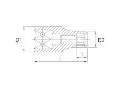 Головка торцевая 1/4" E4 от LICOTA Головка торцевая 1/4" E4